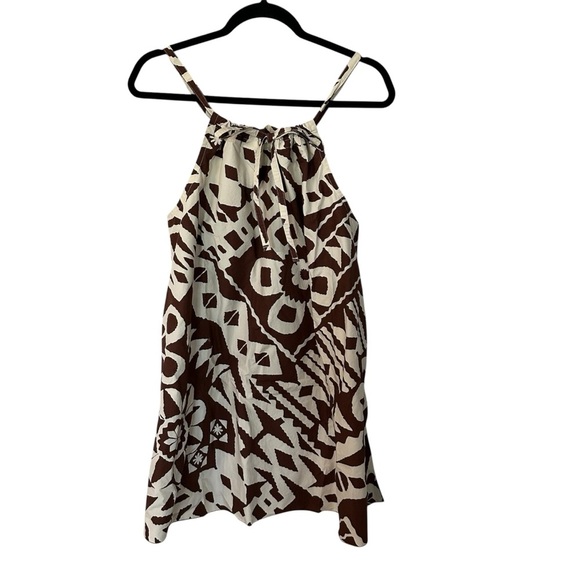 Urban Outfitters BDG Eva Tie Front Ruched Strap Trapeze Mini Dress Sz L NWT - Picture 1 of 12